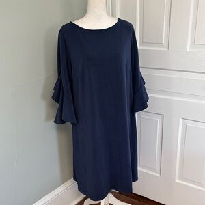NWT Taylor Pattie Modal Knit Dress Ruffle Sleeve Stitch Fix 16W Navy Blue